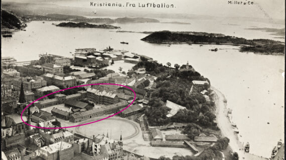 MYNT Kristiania Fra Luftballon 1906 markert 16 9